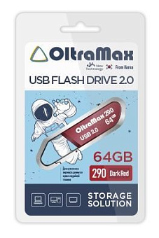 OLTRAMAX OM-64GB-290-Dark Red USB флэш-накопитель