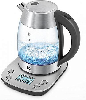 BQ KT1703G Steel-Black (1,7л. стекло) Чайник