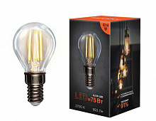 REXANT (604-129) Шарик GL45 9.5 Вт 950 Лм 2700K E14 прозрачная колба Лампа светодиодная