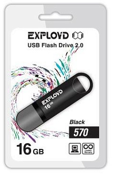 EXPLOYD 16GB-570-черный [EX-16GB-570-Black] USB флэш-накопитель