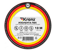 KRANZ (KR-09-2004) ИЗОЛЕНТА ПВХ 0.13Х15 ММ, 10 М, КРАСНАЯ Изоляционная лента