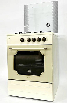 VESTA Bergamo VGG 10-G бежевая Retro ГК духовки (чуг решётки) Плита газовая