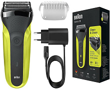 BRAUN Бритва сетчатая Series 3 300s реж.эл.:3 питан.:аккум. черный Электробритва