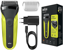 BRAUN Бритва сетчатая Series 3 300s реж.эл.:3 питан.:аккум. черный Электробритва