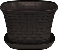 VIOLET "Ротанг" 6,9 л с поддоном (венге) 366905 Кашпо квадратное VIOLET "Ротанг" 6,9 л с поддоном (венге) 366905