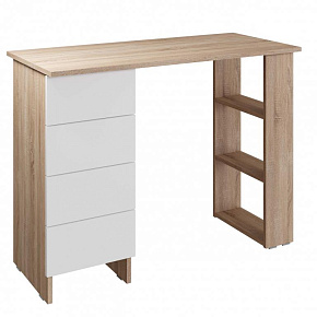 МЕБЕЛЬ-КОМПЛЕКС ЛАЙТ Стол письменный 4Я Дуб сонома/Белый Модульная мебель