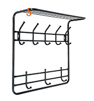 ЗМИ 2х ярусная с полкой 60 Черная ВСП 8 Вешалка настенная