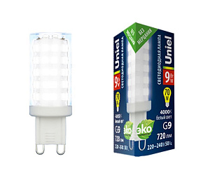 UNIEL (UL-00006489) LED-JCD-9W/4000K/G9/CL GLZ09TR ЛАМПЫ СВЕТОДИОДНЫЕ (G4, G9, G13/T8, G5/T5)