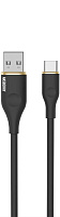 AKSBERRY (6900307830017) X162 Liquid silicone USB-A -Type-C, черный Кабель