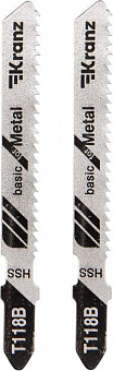 KRANZ (KR-92-0313) Пилка для электролобзика по металлу T118B 76 мм 12 зубьев на дюйм 3-6 мм (2 шт./уп.) Пилка