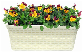 VIOLET Ротанг 43см с дренажем (венге) 3540005 Балконный ящик VIOLET Ротанг 43см с дренажем (венге) 3540005