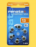 RENATA (4393) ZA13 BL-6 - для слуховых аппаратов Элементы питания