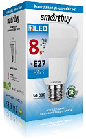 SMARTBUY (SBL-R63-08-60K-E27) 8W/6000/E27 Лампа светодиодная