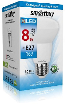 SMARTBUY (SBL-R63-08-60K-E27) 8W/6000/E27 Лампа светодиодная