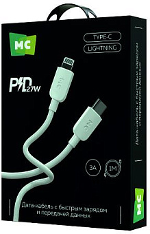 MORE CHOICE (4620202554758) K85ia USB 3.0A PD 27W для Lightning ng 8-pin Type-C - 1м , белый Кабель