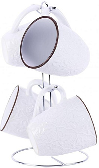 KELLI 400 Набор керамическиx кружек из 4 предмета на подставке KL-400 (1x6)