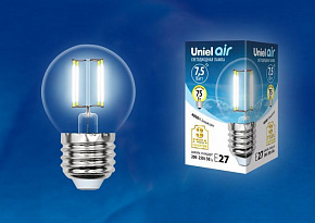 UNIEL (UL-00003255) LED-G45-7,5W/NW/E27/CL GLA01TR G (Лампы-глобы)