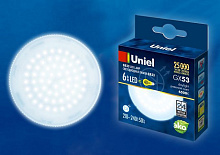 UNIEL (UL-00005311) LED-GX53-6W/6500K/GX53/FR PLZ01WH ЛАМПЫ СВЕТОДИОДНЫЕ (GX53, GX70)