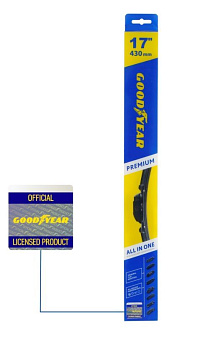 GOODYEAR GY000437 PREMIUM 17''/43см бескаркасная Щетка стеклоочистителя GOODYEAR GY000437 PREMIUM 17''/43см бескаркасная