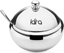 LARA LR08-35 SS сахарница с ложкой стекло