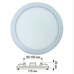 ECOLA DARV80ELC LED DOWNLIGHT (50-100MM) 8W/4200K 115X20(100x20) Светильник встраиваемый