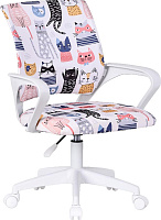 DEFENDER (64815) Fiesta белый+принт Коты,ткань,класс1 Кресло