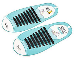 РЫЖИЙ КОТ Шнурки для обуви силиконовые, черные (105169) РЫЖИЙ КОТ Шнурки для обуви силиконовые, черные (105169)