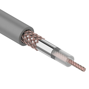 REXANT (01-2002) Кабель коаксиальный RG-58 A/U, CU/AL/CU, 64%, 50 ОМ, бухта 100М серый Кабель коаксиальный