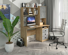 БИТЕЛ СК-9 Дуб крафт золотой/Бетон Стол компьютерный