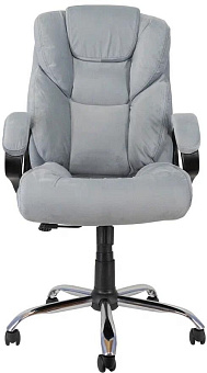 ЯРКРЕСЛА Кр87 ТГ HT12 (ткань серо-голубая)/крестовина хром/подлокотники пластик черный Кресло руководителя