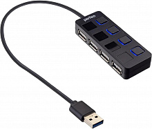PERFEO (PF D0796) USB-HUB 4 Port, (PF-H044 Black) чёрный USB разветвитель