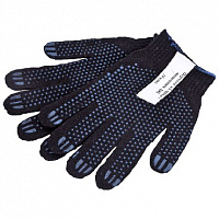 РОССИЯ перчатки х/б с пвХ черные 10 класс, 4 нити (91346) хоз. Принадлежности