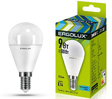 ERGOLUX (13174) LED-G45-9W-E14-4K Лампа светодиодная