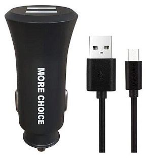 MORE CHOICE (4627151192147) AC23a АЗУ 2USB 2.4A для Type-C Black АЗУ