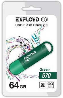 EXPLOYD 64GB-570-зеленый USB флэш-накопитель