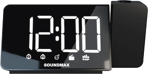 SOUNDMAX SM-1539(чёрный с белым) Радиочасы