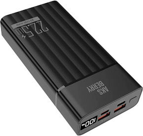 AKSBERRY (6900295650017) E202 Riffles PD22,5w 20000mAh (черный) Повербанк