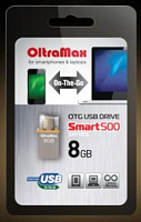 OLTRAMAX 8GB 500 SMART USB2.0 светло-серый USB флэш-накопитель