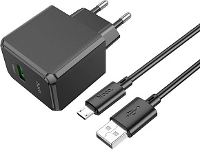 HOCO (6942007603706) CS12Am Black СЗУ 1USB 3.0A QC3.0 18W быстрая зарядка СЗУ