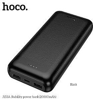 HOCO (6942007656085) J153A 20000mAh 2USB+1Type-C+1micro USB 2.0, черный Powe Bank