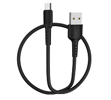 BOROFONE (6957531099499) BX16 USB (m)-microUSB (m) 1м 2.0A силикон черный Кабель