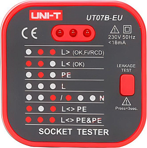 UNI-T (13-1121) Тестер розеток UT07B-EU Тестер