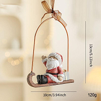 МИРРЭЙ Новогодняя елочная игрушка из полирезины Санта 14,5*9,7*4 см (4630615517158)