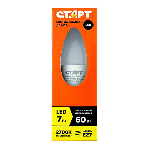 СТАРТ (17282) LEDCANDLE E14 7W30 WS Лампа светодиодная