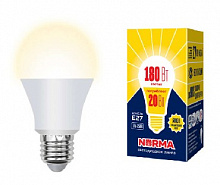 VOLPE (UL-00004030) LED-A65-20W/WW/E27/FR/NR Форма A матовая Серия Norma 3000K Лампа светодиодная