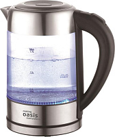 OASIS K-7GS стальной+черный 1,7л. 2200Вт Чайник электрический OASIS K-7GS стальной+черный 1,7л. 2200Вт