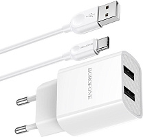 BOROFONE (6931474739209) BA53Aa White СЗУ 2USB 2.1A СЗУ