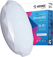 КОСМОС KCDiam36W_4000 Classic DIAMOND 36Вт/230В/4000K/2340Лм 368х65 мм Светодиодный настенно-потолочный светильник