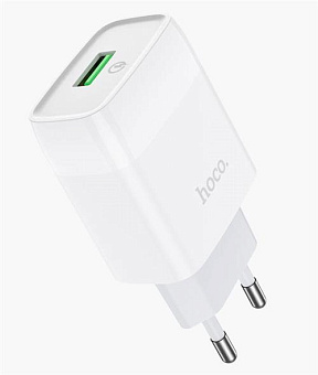 HOCO (6931474732514) СЗУ HOCO C72Q Glorious single port charger белый СЗУ
