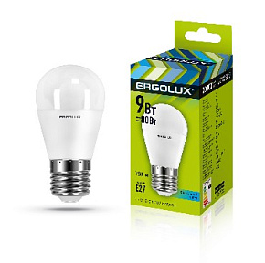 ERGOLUX (13177) LED-G45-9W-E27-4K Лампа светодиодная